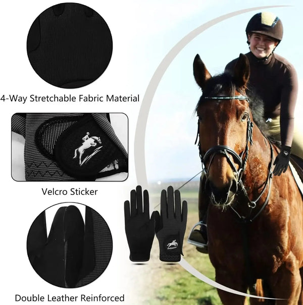 GripLite - All-Weather Mesh Equestrian Gloves